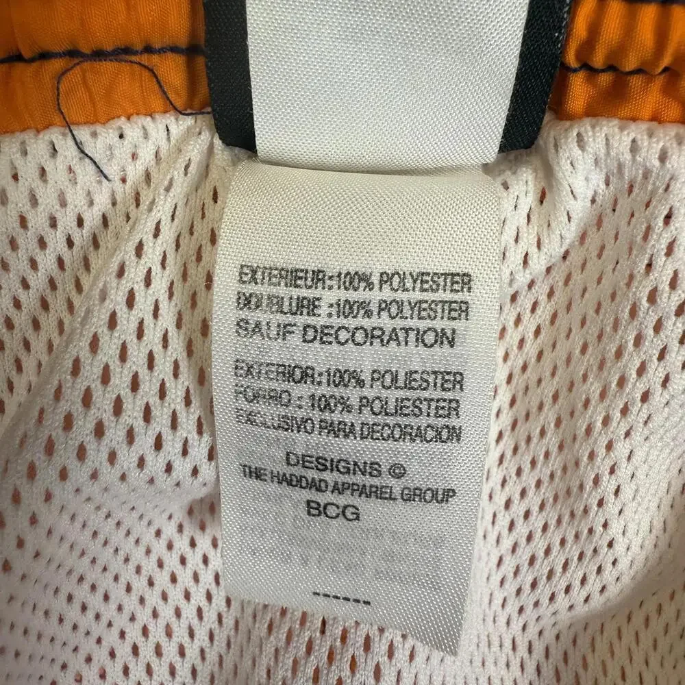 Nike Mens Swim Trunks XL Orange Elastic Drawstring Waist Pockets Mesh Lined